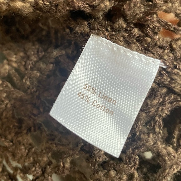 Caslon Brown Open-Knit V-Neck Women's Sweater Cardigan - Picture 4 of 5